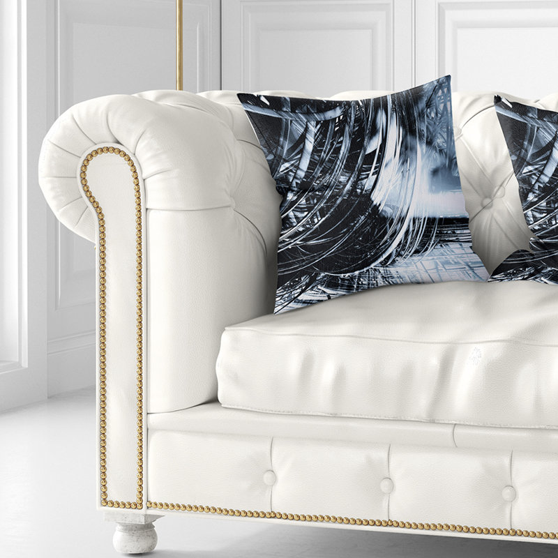 Coussin décoratif à imprimé abstrait 3D 3D, Carré, 18 po x 18 po