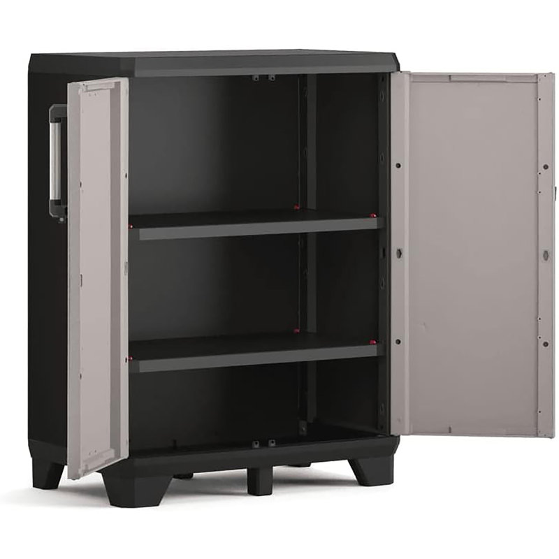 Keter Low Pro Storage Cabinet Black And Grey 249837