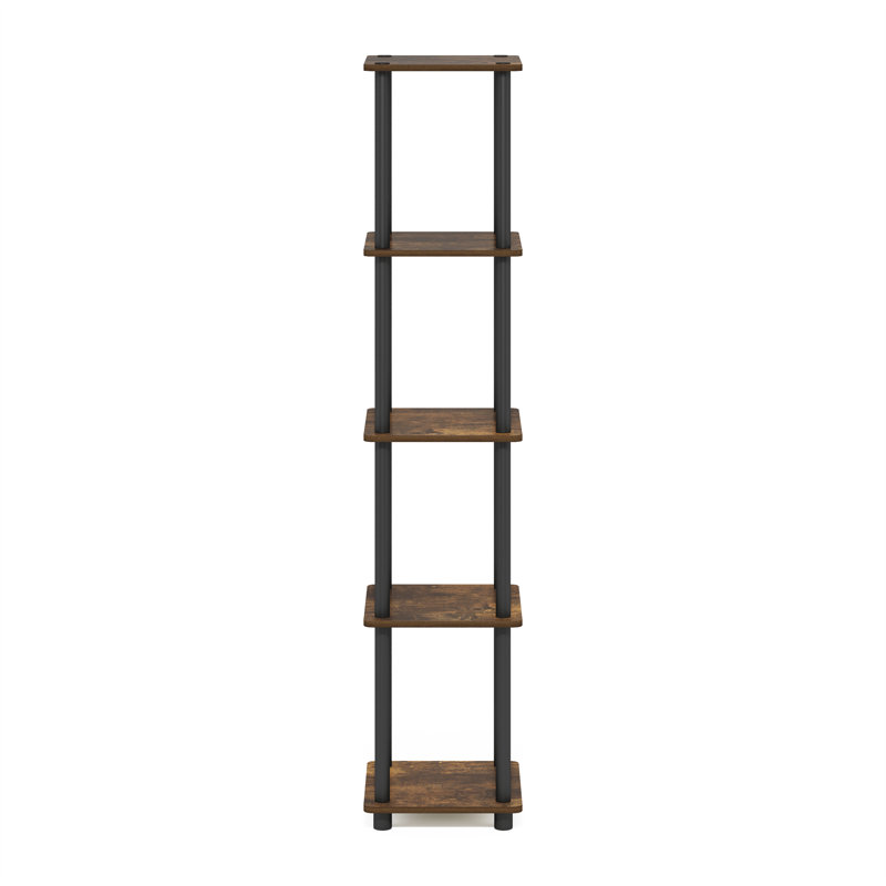 Bibliothèque standard en plastique Juarez H 57,7 "x l 11,6", Pin ambré / noir