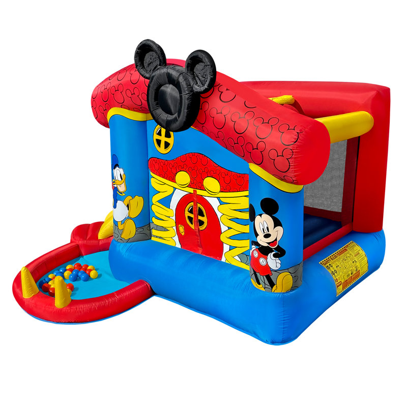 Disney Mickey Mouse Funhouse Inflatable Bounce House with Slide and Ball Pit