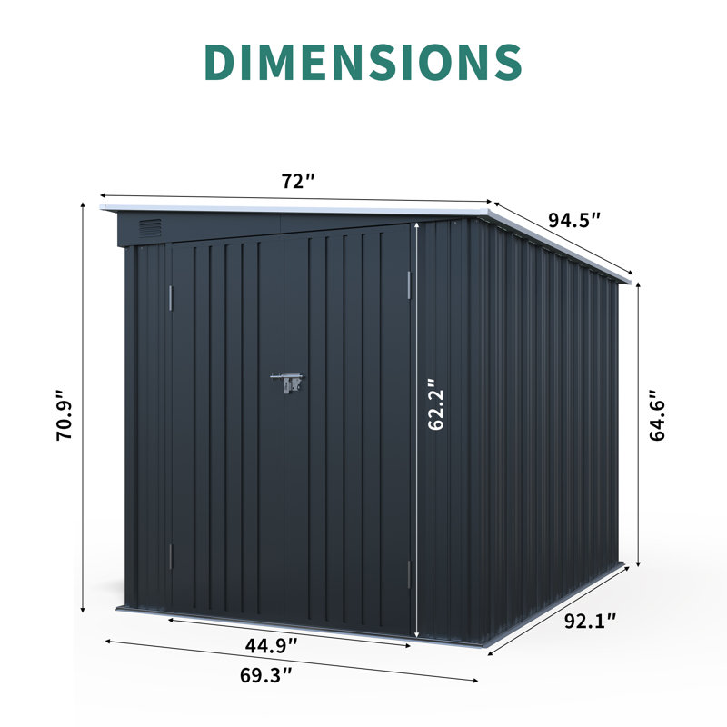 Space-saving Metal Storage Shed For Patio Essentials – Durable & Secure With Galvanized Steel