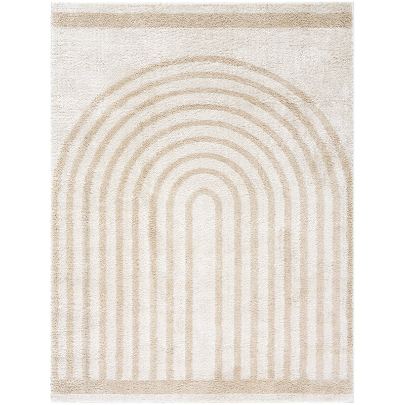Machine Washable Shaggy Boho Beige Area Rug, Rectangle 200 x 275cm