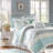 King 9 Cotton Bedding - Cottage Chic Style With Printed Textiles And Flange 9 Piece Duvet Cover For , Elegant Shabby 3 Decorative Pillows