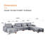 123" U Shaped Modular Sectional Sofa 6 Seats with Storage Seat and Console Table-1483706541