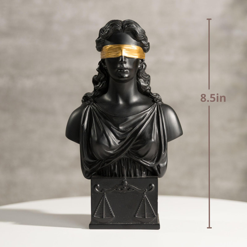 Statue buste Lady Justice, Black&gold