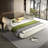 King Size Cloud Bed Frame With Oversized Padded Movable Headboard, Upholstered Bed With Round Corner-502993195