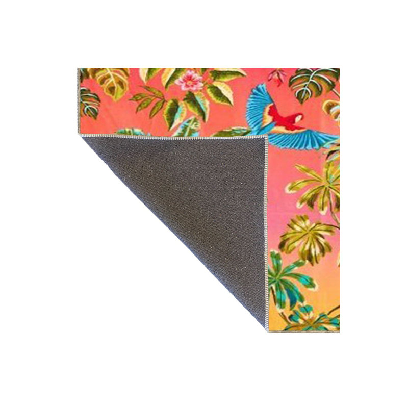 Leaf and Animal Patterned Woven Base Rug, Rectangle 3'3" x 4'11" Rug Pad Included