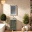 Meuble-lavabo en bois assemblé de 18 po, vert