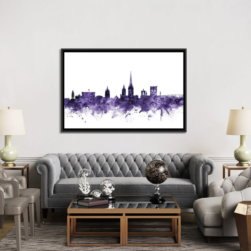 «Norwich, England Skyline» par Michael Tompsett - impression sur toile tendue, H 18 po x l 26 po x P 1,5 po, Pas de tapis