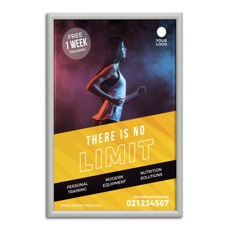 M&T Displays 18x24 Fire Resistant Snap Poster Frame - EN13501-1 Certified, Silver Aluminum, Front Loading Wall Mounted Quick Change Photo, Picture, Document, Certificate Sign Holder