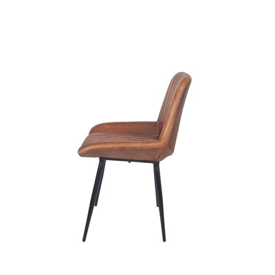 Mariners 52cm H Genuine Leather Upholstered Metal Upholstered Back Side Chair