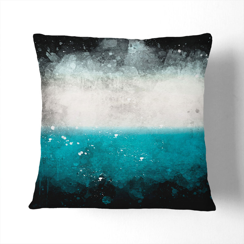 Sky on Top of the Ocean Cushion with Filling, 55cm H x 55cm W x 20cm D, Black