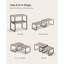 Ensemble de 2 tablettes de rangement pour armoire de cuisine, étagère à épices, empilable, extensible, métal et bois d'ingénierie, encre noire et gris bruyère UKCS020X02-43397185