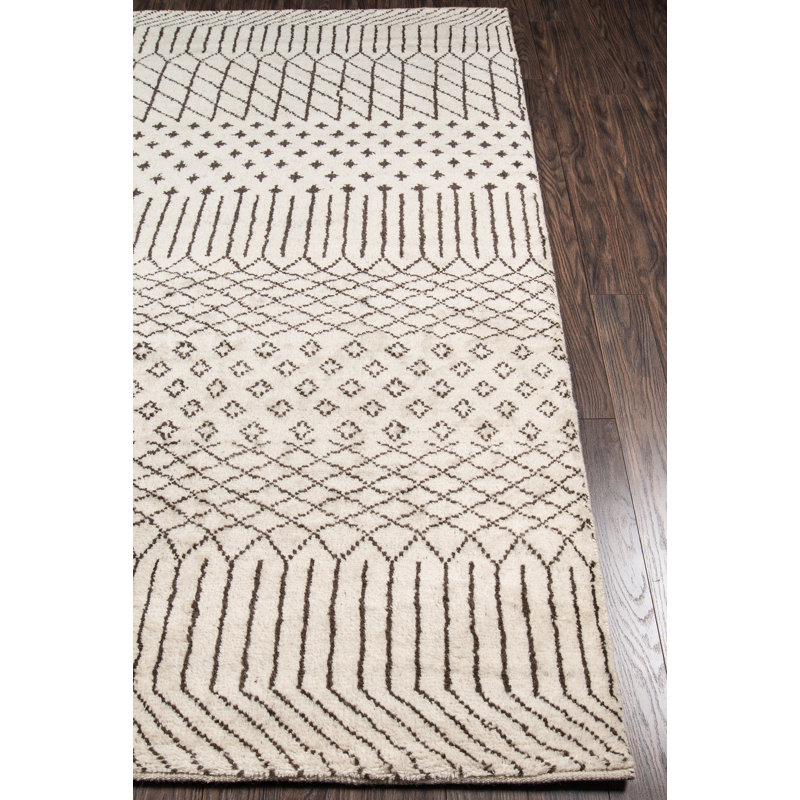 Atlas Wool Southwestern Area Rug in Cream, Rectangle 9'6" x 13'6"
