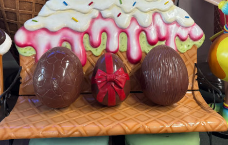 Ribbon Chocolate Easter Egg Over Sized Statue