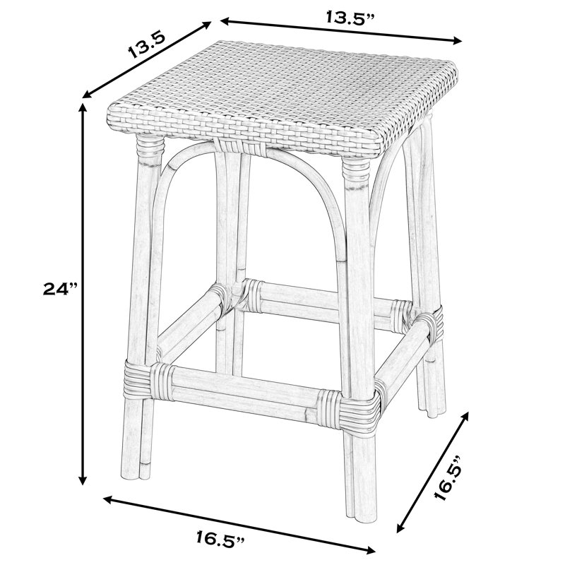 Tabouret de comptoir 24 po Mae, Gris / Blanc