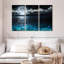Ensemble de 3 pièces romantique pleine lune sur toile-1128388246