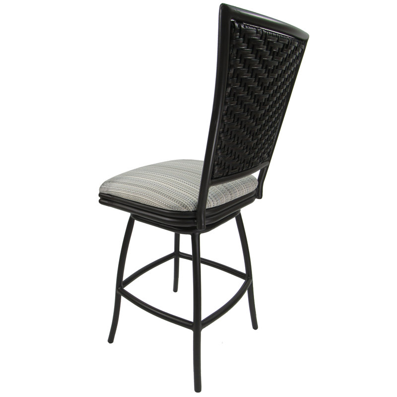 Powder Coated Aluminum Outdoor 26.00'' Counter Stool, Gray