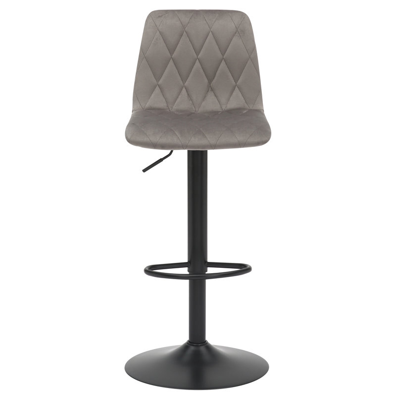 Adelaid Swivel Upholstered Adjustable Height Counter Stool with Metal Frame, Grey