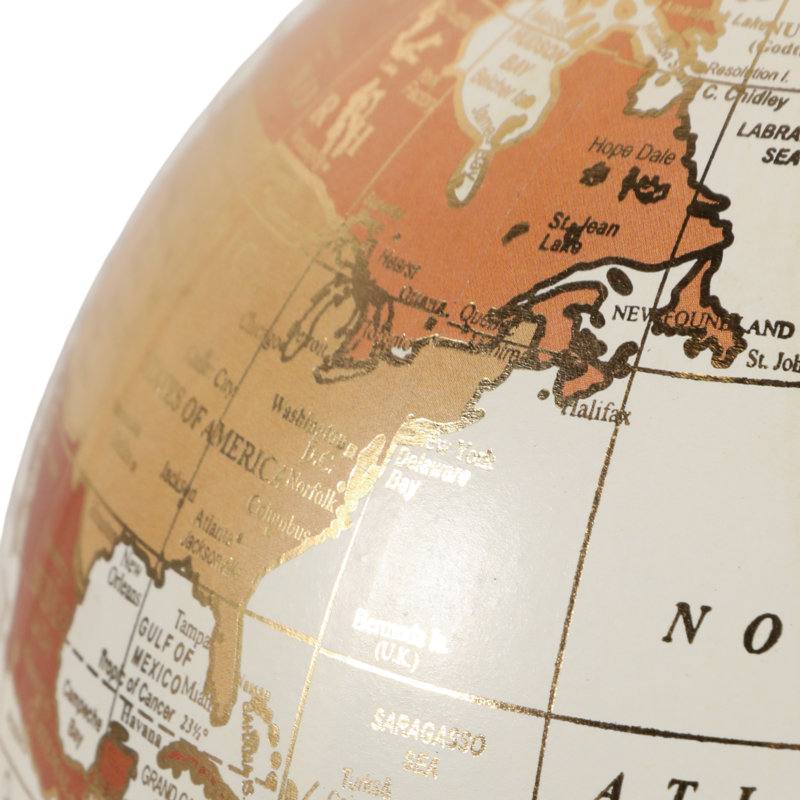 Globe terrestre décoratif avec base en bois Koregan