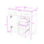 Meuble-lavabo autoportant avec lavabo en céramique, armoire de rangement à fermeture en douceur et tiroirs-1231309893