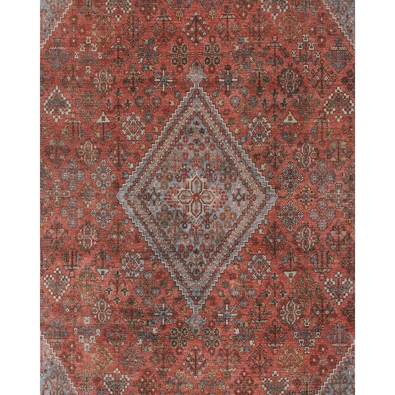Tapis en cuivre et polyester Bungalow Rose Geetha 2 po x 3 po, Rectangle de 2 pi x 3 pi