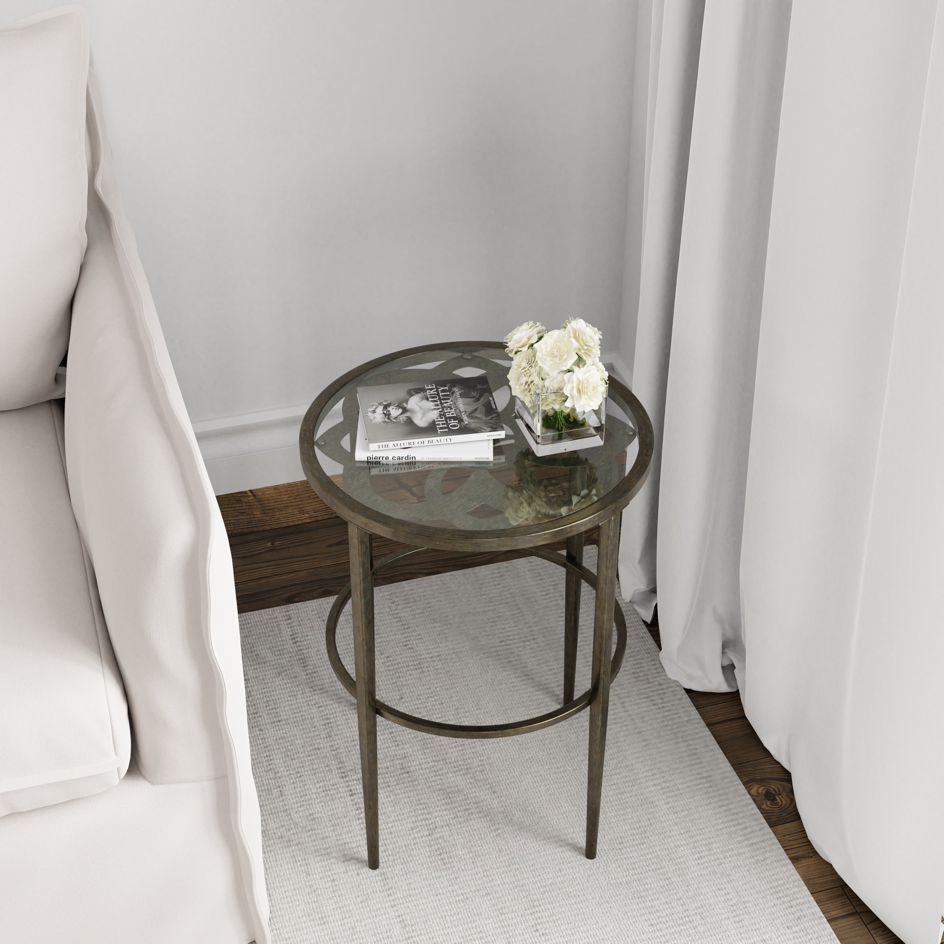 Accent Round Mirrored Side Table - ZaZa Homes