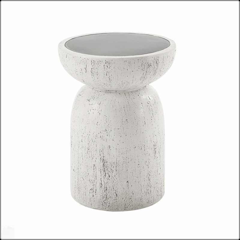 Table d'appoint en béton naturel gris fibre, polyvalente et élégante pour tout espace de vie