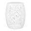 Élégante table en métal - blanche avec un charmant motif de feuilles tropicales, 16,19 po de largeur x 20,5 po de hauteur, prête à l'emploi, motif moderne en fer blanc, 16,19 l 16,19 P 20,5 H, aucun assemblage requis