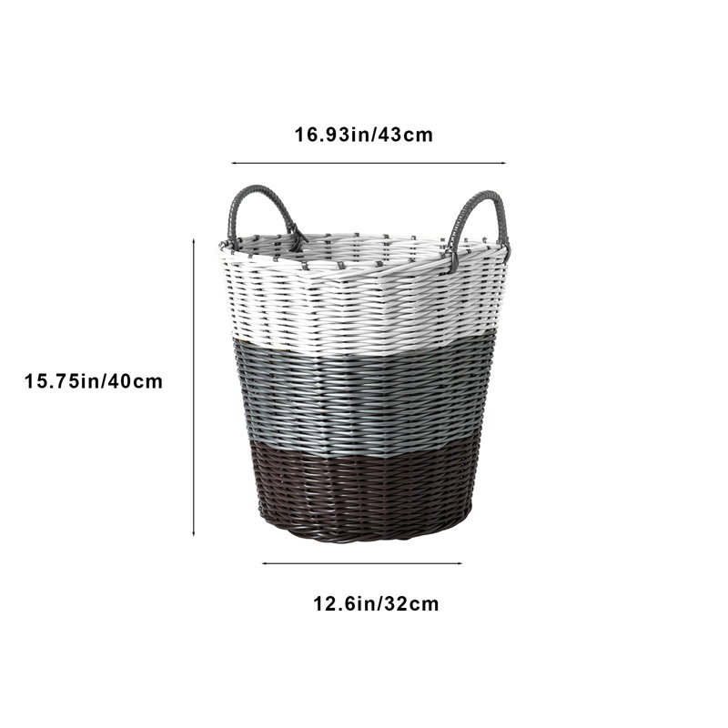 Laundry Basket Clothes Basket Plastic Woven Basket For Toys Laundry Storage Box Bucket Household Storage Basket Lasting Laundry Bucket Dirty Clothes Storage