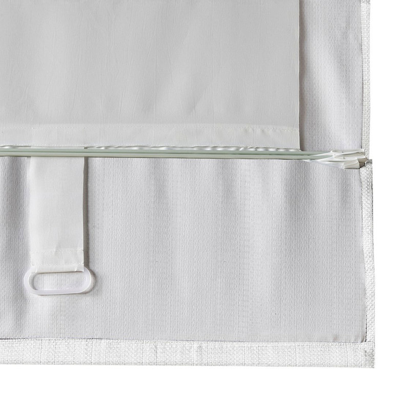 Rideau obscurcissant sans cordon de rideau de salon Basketweave, Blanc / Blanc, L 23,05 po x L 64,05 po