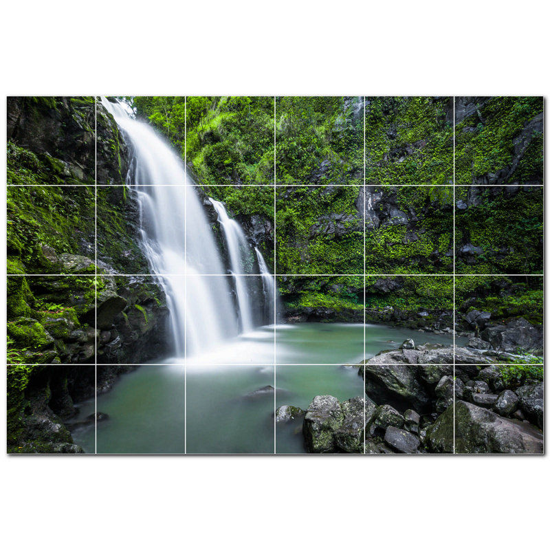 Murale en céramique satinée 6 "x 6" Waterfalls Photo