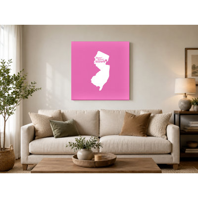Home Sweet — New Jersey State Silhouette — Canvas Wall Art