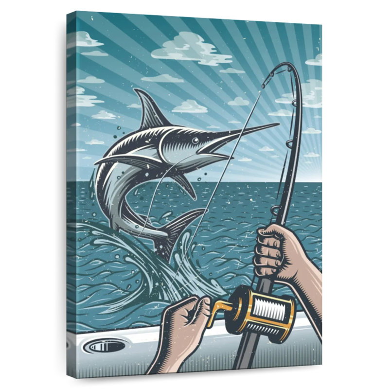 Swordfish Fishing, 45" H x 30" W