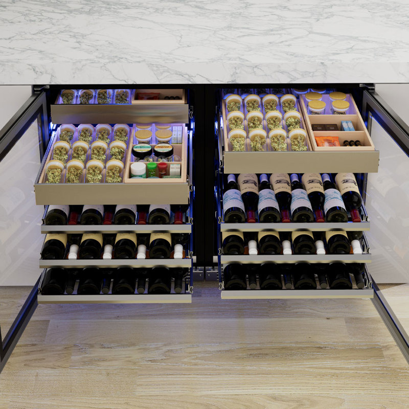 XO 24" Herb and Wine Preservation System, Black Glass, Left Handed