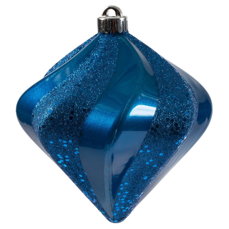 Ornement de Noël Swirl Diamond, Bleu
