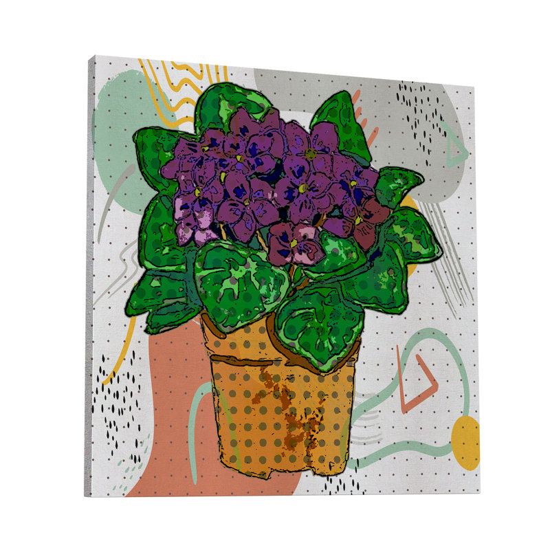 " Boho Flowers 166 " Painting Print, 48" H x 48" W x 1.5" D