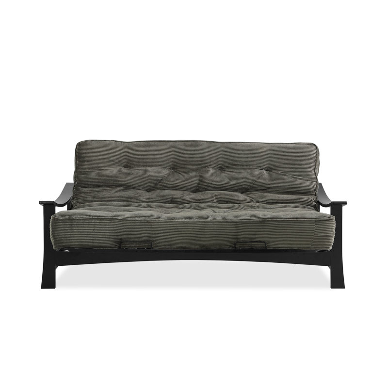 Futon et matelas Mcavoy, Velours côtelé couleur sauge