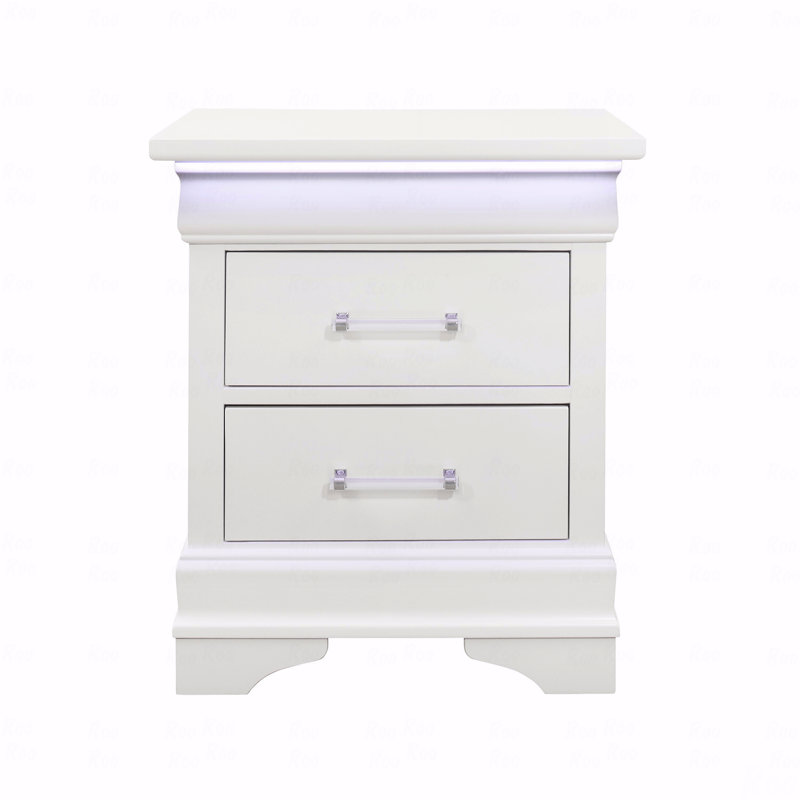 Table de chevet avec DEL, Blanc