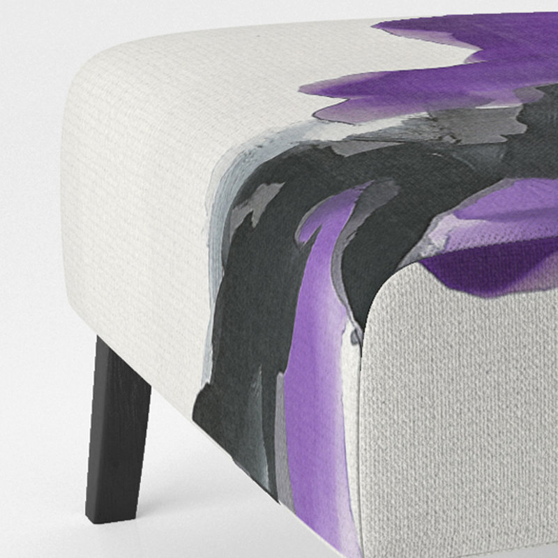 Fauteuil de chambre rembourré Geometric IV, Mauve / noir / blanc
