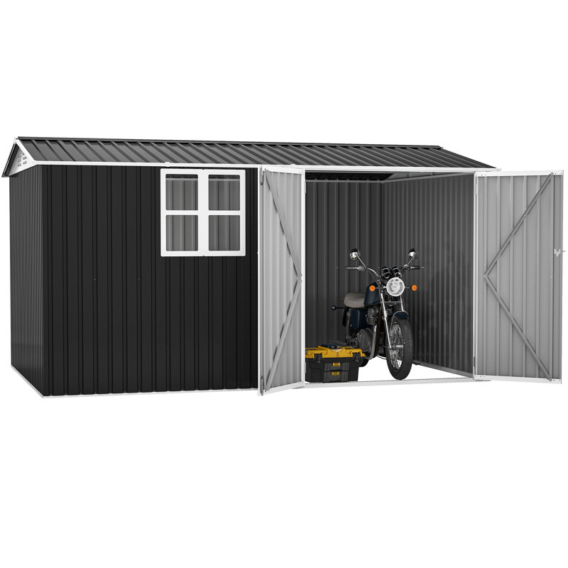 Metal Storage Shed, 93.7" H x 143.7" W x 76.38" D
