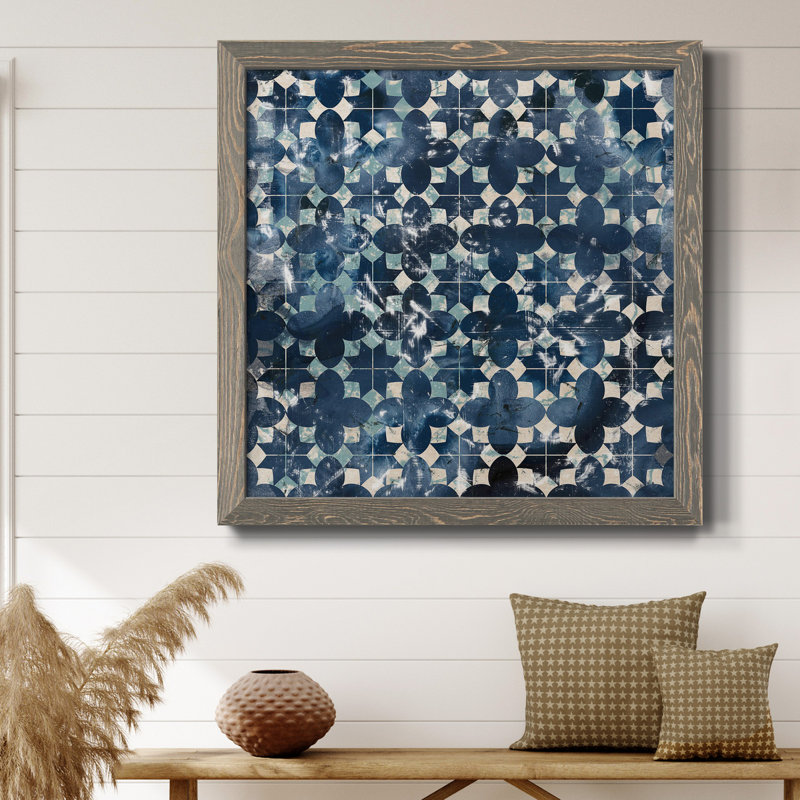 Toile encadrée Tile-Dye VII-Premium - prête à être accrochée, Cadre gris, H 20 po x l 20 po x P 1,5 po