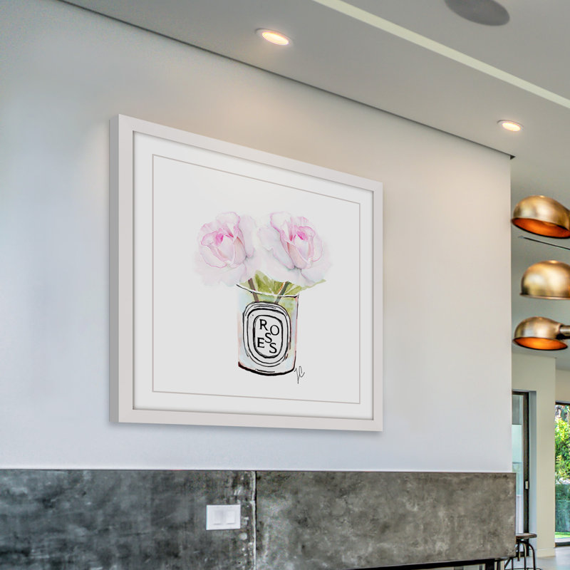 « two roses » par art rose, reproduction d’art encadrée, H 32 po x l 32 po x P 1,5 po