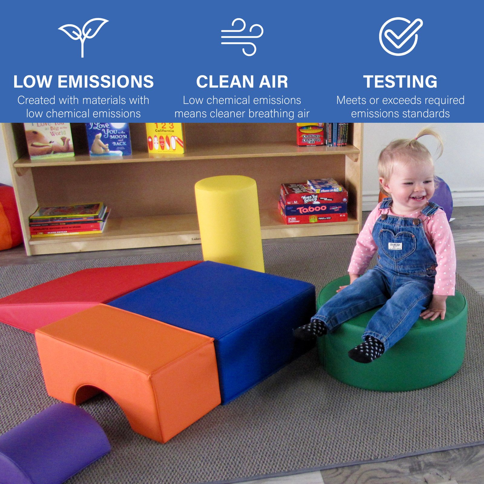 SoftScape Playtime and Climb, 6 Piece, Navy/Orange