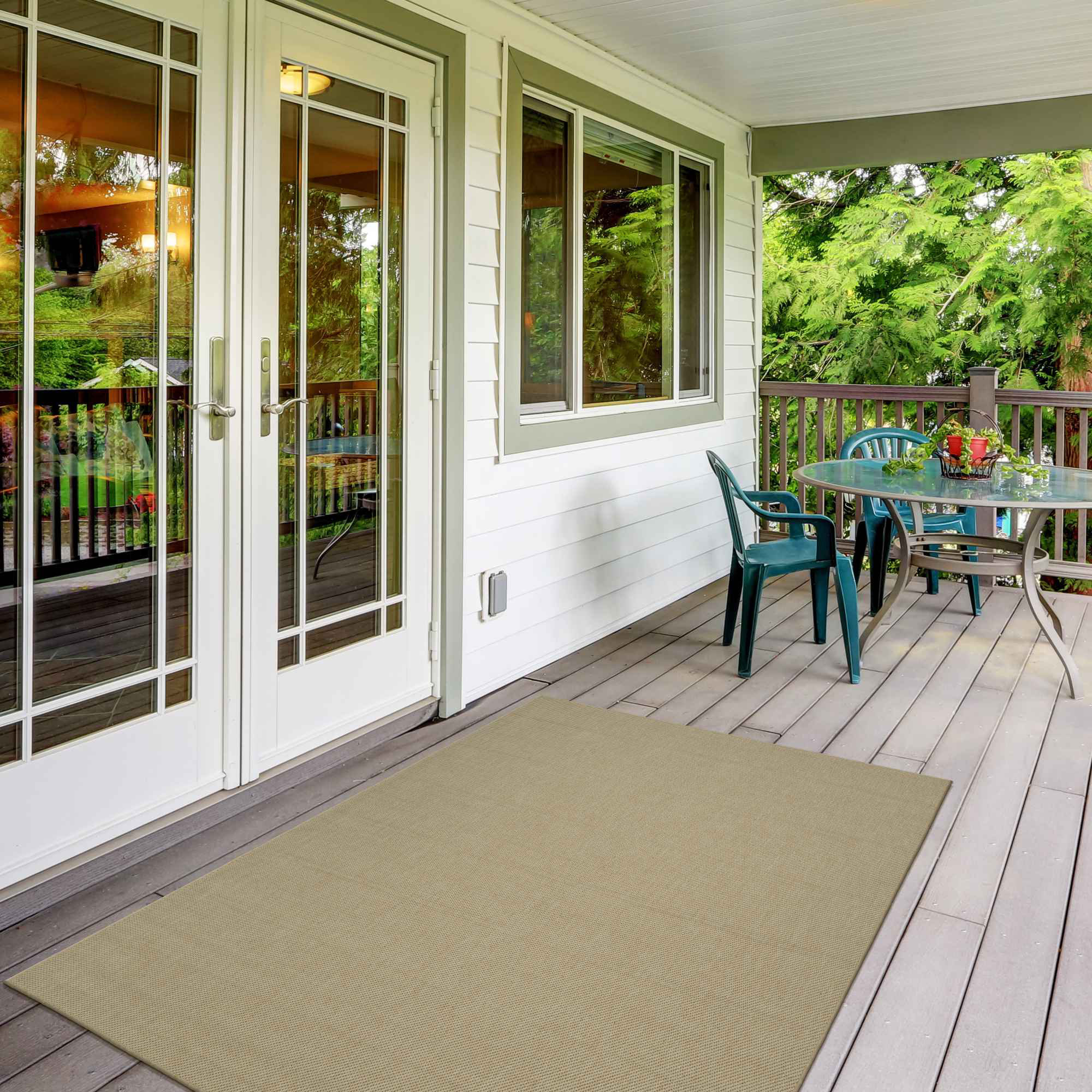 Solid Outdoor Rug for Patio Waterproof in Different Plain Colors