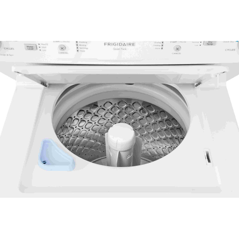 White Electric Stacked Washer and Dryer Combo
