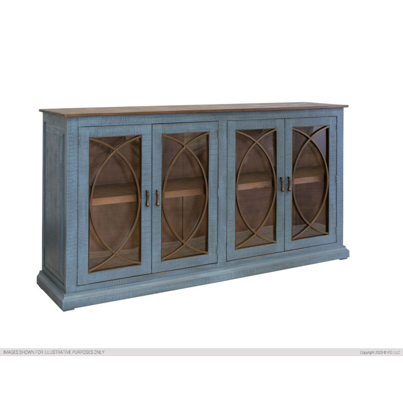 Console 4 portes Giovo bleu, console