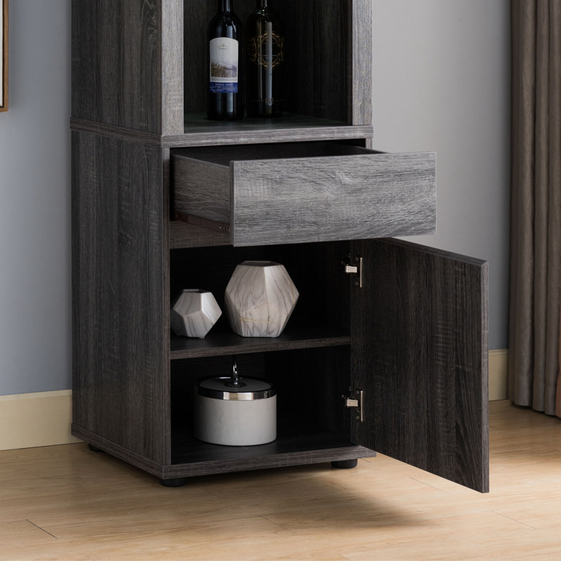 Curio gris vieilli, bureau avec tiroirs