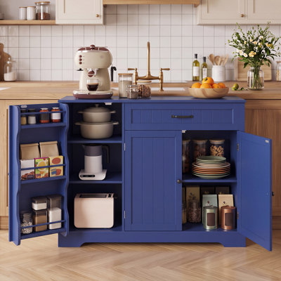 Bayview Freestanding Kitchen Pantry Cabinet with 3 Doors & 1 Drawer, Large Food Storage Organizer - Multiple Finishes