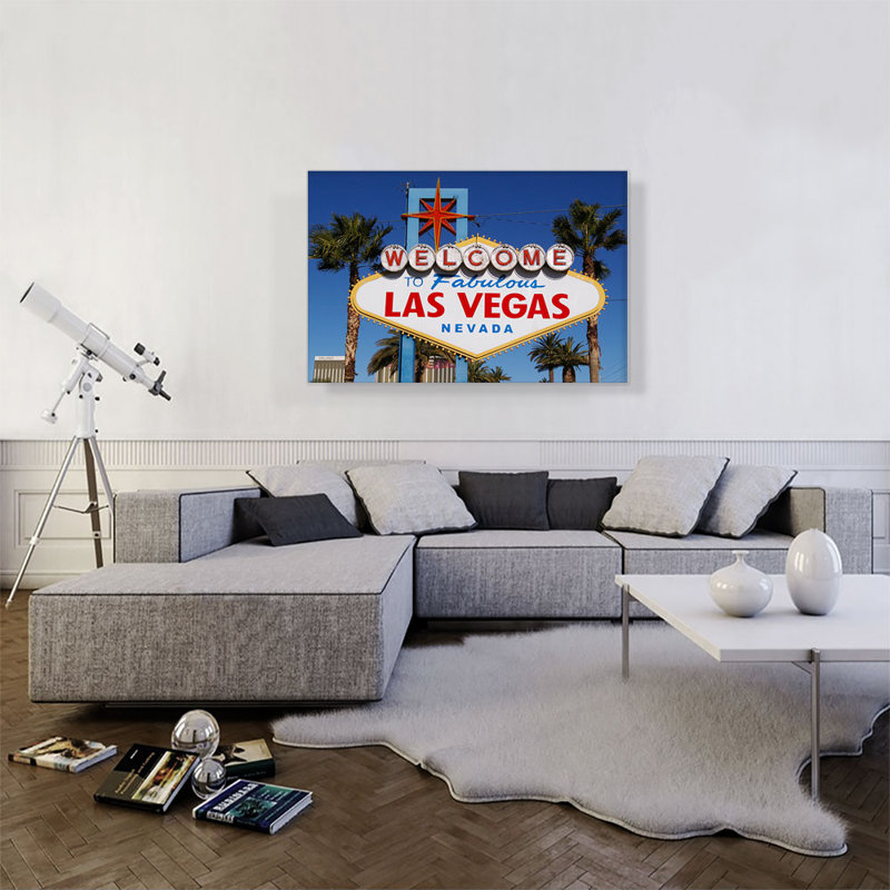 «Welcome to Las Vegas Sign», reproduction de photo sur toile tendue, H 18 po x l 26 po x P 0,75 po
